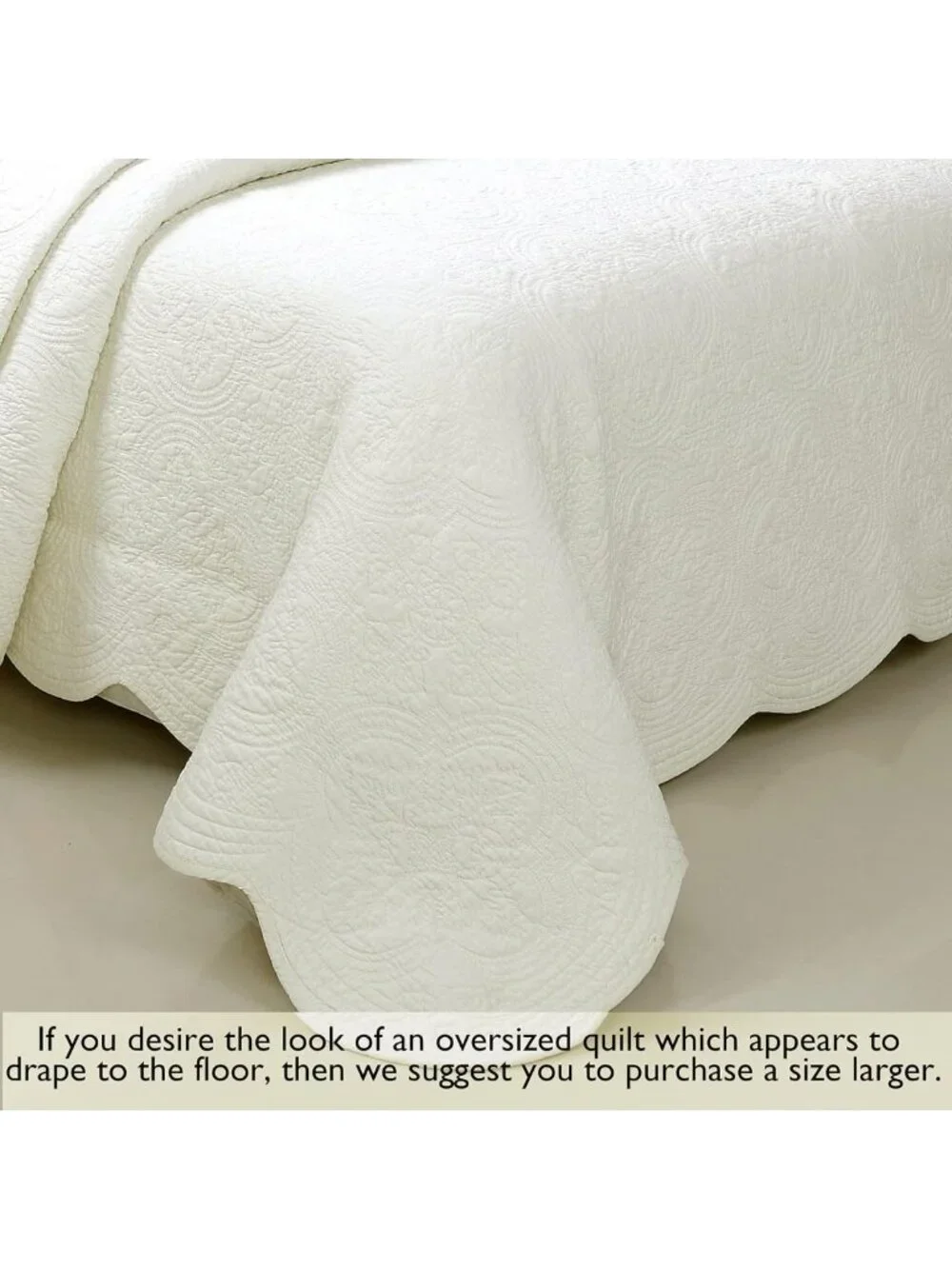 Reversible Lightweight Cotton Medallion Quilt Set, Off White Bedspread, Queen